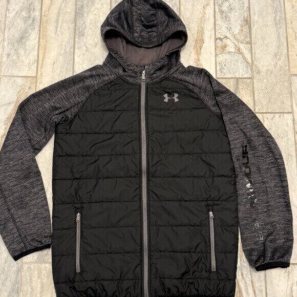 Under Armour boys youth XL black/gray Puffer Coldgear Storm jacket